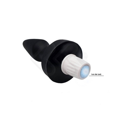 Foto 3 do produto Plug Anal Cônico em PVC com 7 Modos de Vibração e Luz de Led - Adão & Eva | 11 x 4,3 cm