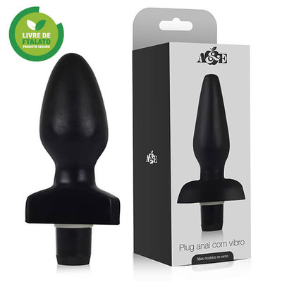 Adão & Eva - Plug Anal em Formato Cônico com 12 modos de Vibração e Base de Suporte - 11 x 5,4 cm