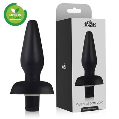 Foto 2 do produto Adão & Eva  - Plug Anal em Formato Cônico com 12 modos de Vibração e Base de Suporte - 15 x 4,5 cm