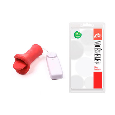 Estimulador de Clitóris com Formato de Boca, Vibração Multivelocidade e Controle Remoto - Adão & Eva | 11 x 5,5 cm