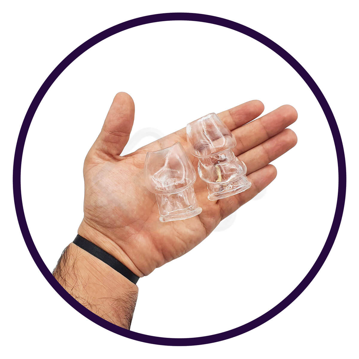 Kit com 2 Capas Penianas Vazadas para Glande com Texturas Anelares - Adão & Eva Thin | 6,3 x 3,7 cm | 5,4 x 3,5 cm - 3