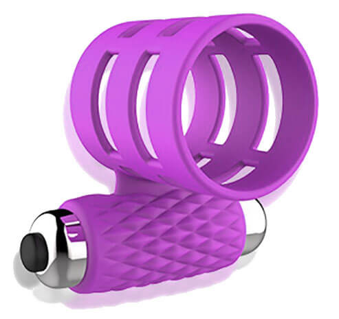 Adma Cock Ring - Anel Peniano em Forma de Meia Capa com Vibração Única - 4 x 3 cm | Cor: Roxo - 2