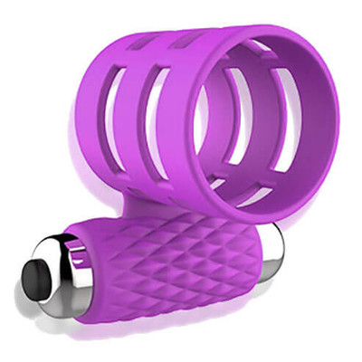 Foto 2 do produto Adma Cock Ring - Anel Peniano em Forma de Meia Capa com Vibração Única - 4 x 3 cm | Cor: Roxo
