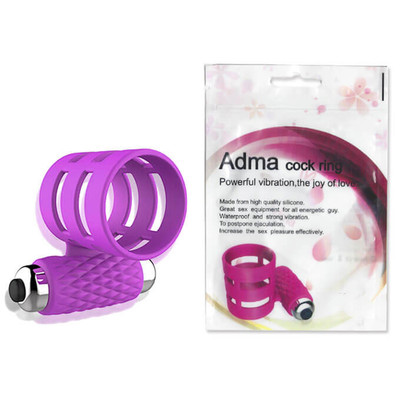Foto 1 do produto Adma Cock Ring - Anel Peniano em Forma de Meia Capa com Vibração Única - 4 x 3 cm | Cor: Roxo