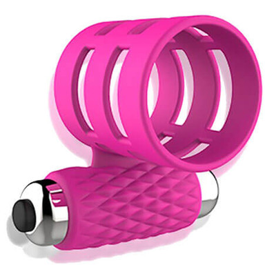 Foto 2 do produto Adma Cock Ring - Anel Peniano em Forma de Meia Capa com Vibração Única - 4 x 3 cm | Cor: Rosa