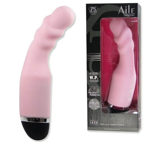 Vibrador de Ponto G Ondulado à Pilha em Silicone com 10 Modos de Vibração - Aile - 17,5 x 3,9 cm - 1