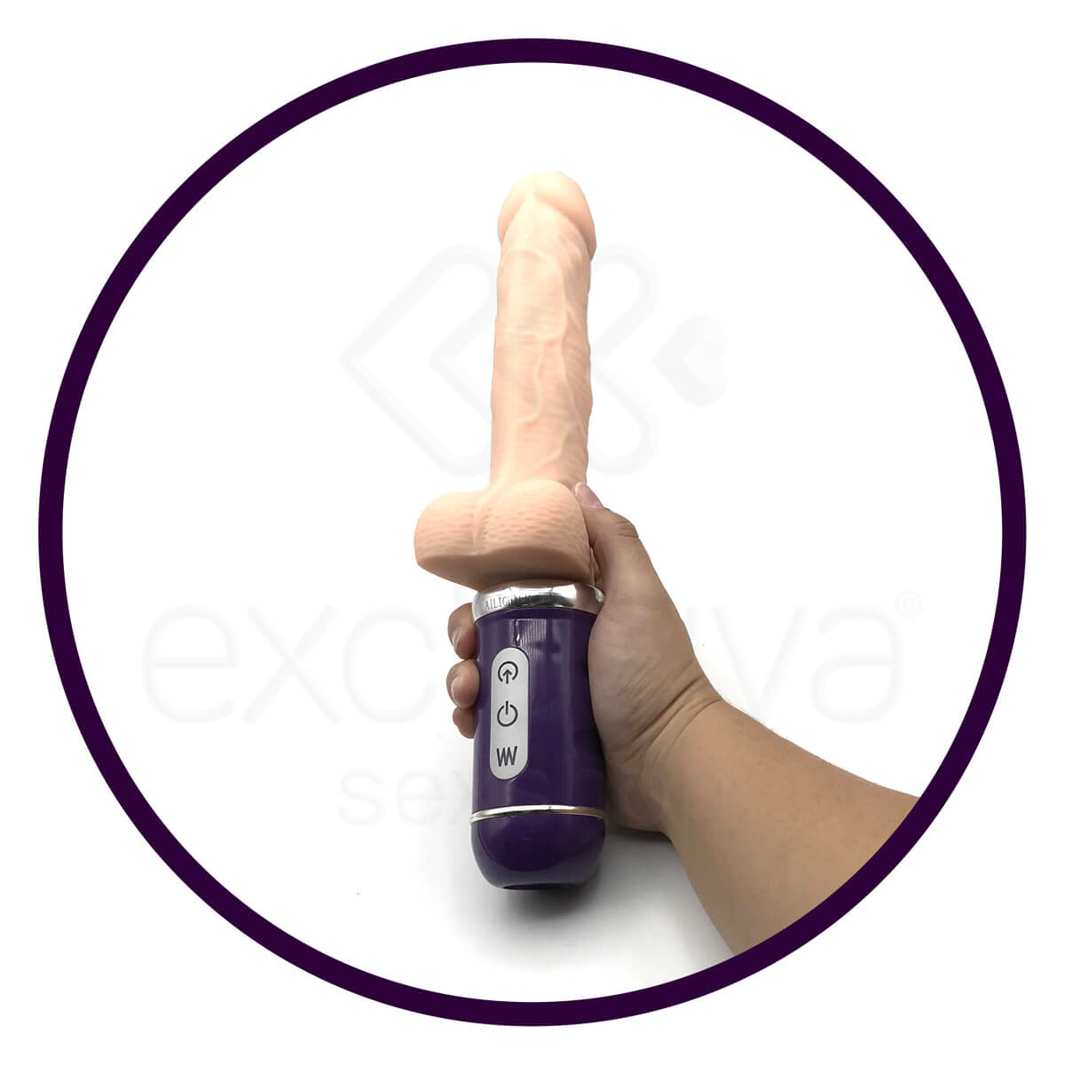 Ailighter - Prótese Peniana Realística com Função Vai e Vem Recarregável e 10 Modos de Vibração - 13 x 3,5 cm - 6