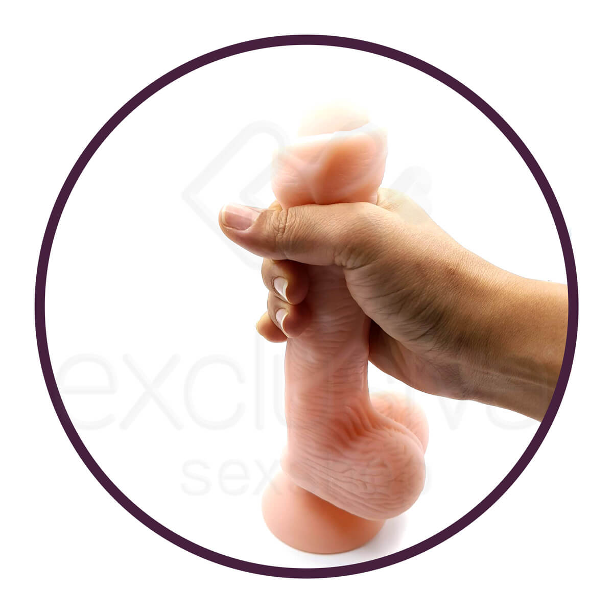 Ailighter Taurus II - Prótese Realística com Pele Beliscável, Glande Definida, Textura Estimuladora, Escroto e Ventosa 16,5 x 4 cm - 3