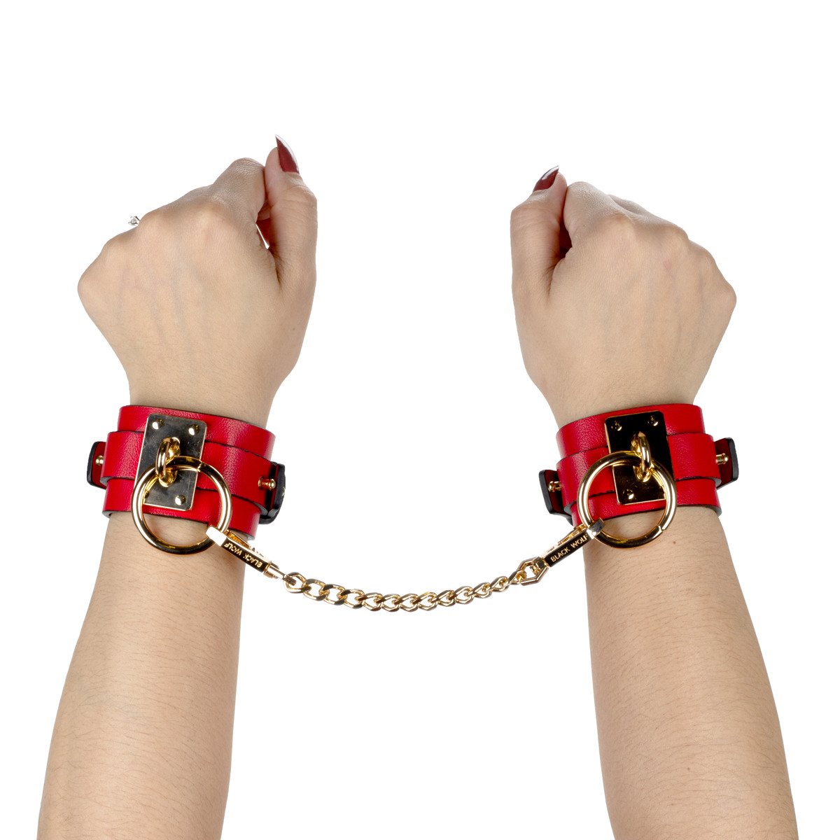 Algemas em Couro PU com Metais Dourados e Corrente - Exclusiva - 4