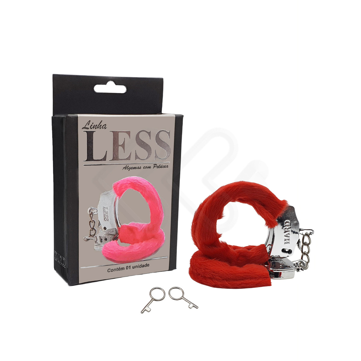 Algemas Cromadas em ABS Metalizado e Pelúcia com Trava de Segurança - Hard Less | Disponível em 3 Cores - 4