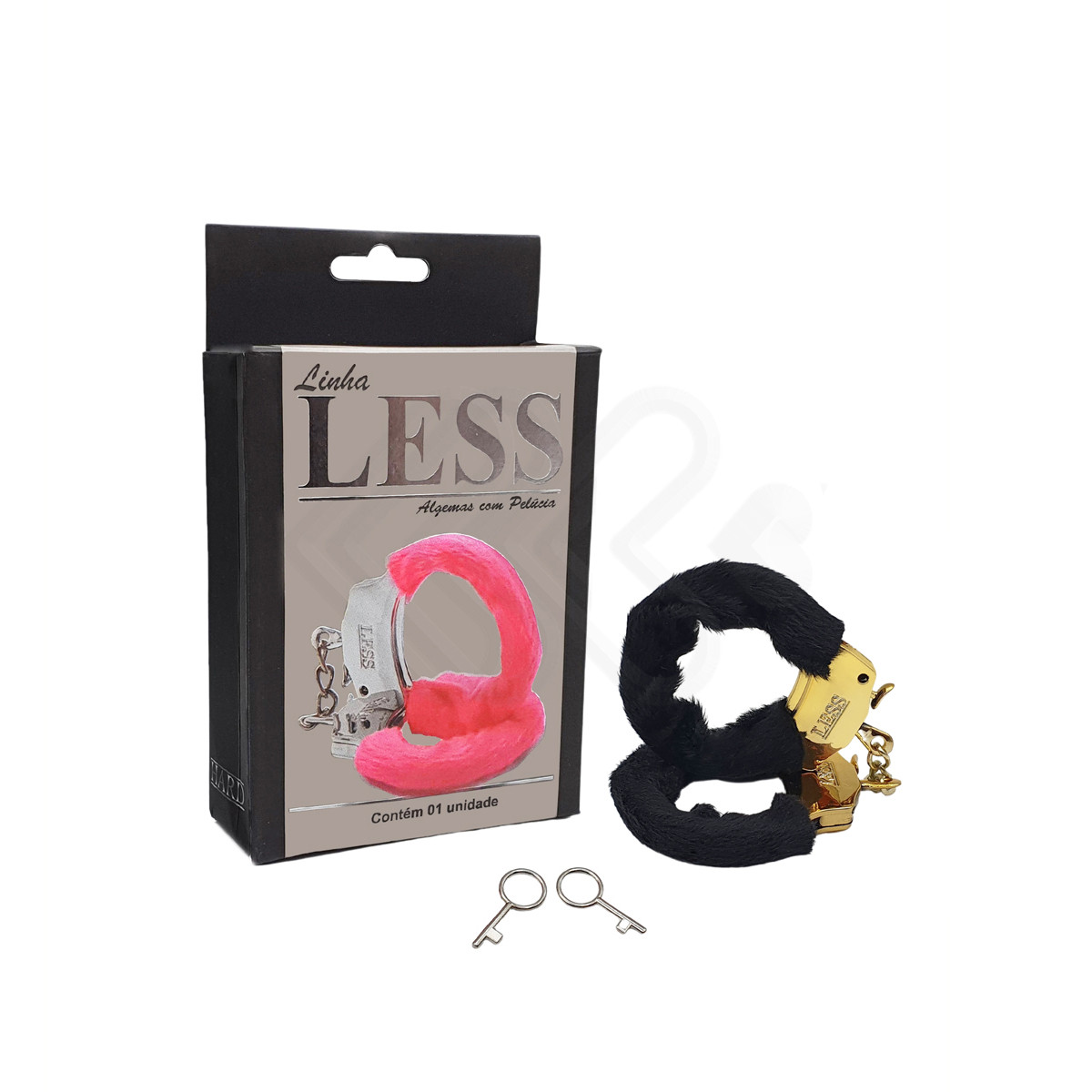 Algemas Douradas em ABS Metalizado e Pelúcia com Trava de Segurança - Hard Less | Disponível em 3 Cores - 5
