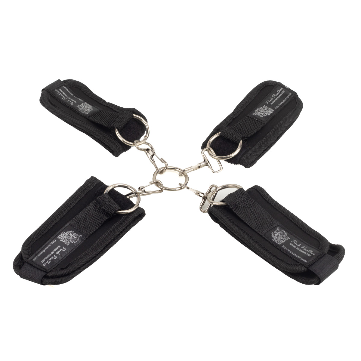 Algemas e Tornozeleiras Interligadas por Argola e Mosquetão - Bondage Lure Cross - 4