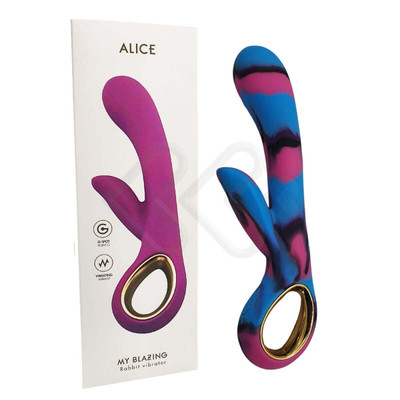 Foto 5 do produto Vibrador Estimulador de Ponto G e Clitóris com 10 Vibrações em 5 Intensidades - Alice My Blazing Rabbit Vibrator | 9,5 x 3,4 cm | Disponível em 3 Cores