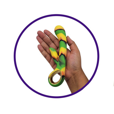 Foto 4 do produto Vibrador Estimulador de Ponto G e Clitóris com 10 Vibrações em 5 Intensidades - Alice My Blazing Rabbit Vibrator | 9,5 x 3,4 cm | Cor: Mesclado (Amarelo, Verde, Laranja e Preto)