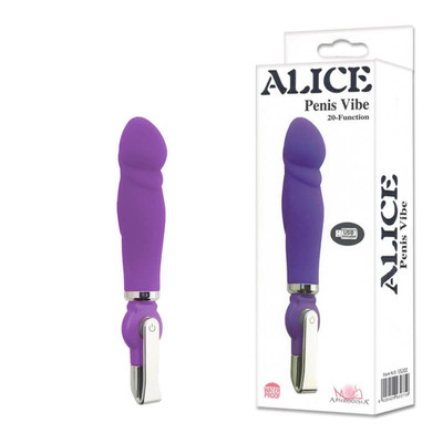 Foto 5 do produto Vibrador com Glande em Silicone Soft Touch com 20 Modos de Vibração e Recarregável por USB - Aphrodisia Alice | 18 x 2,5 cm | Disponível em 2 Cores