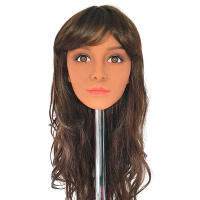 Alicia - Boneca Realística em TPE com Pele Morena, Cabelo Castanho Longo, Olhos Castanhos, Seios Médios, Vértebras em Aço e Acessórios - 25 Kg e 1,40 Metros de Altura