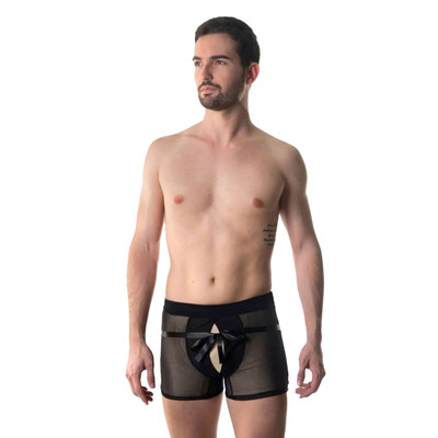 Cueca Boxer Raj em Tule e Abertura Frontal - Amor e Sedução | Disponível em 3 Cores e 4 Tamanhos