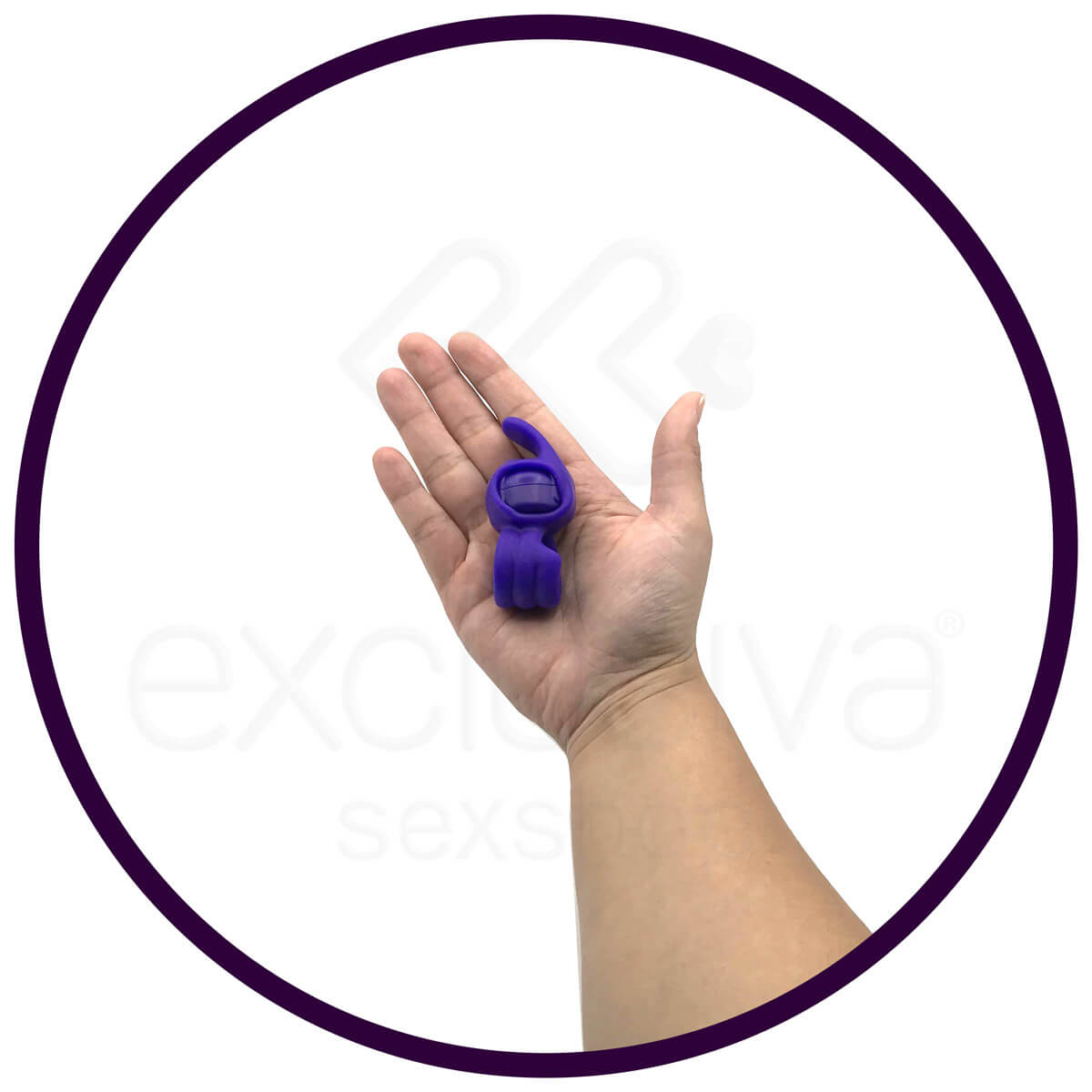 Vibrador Estimulador de Clítoris com Anel para Dedo e Vibração Única - Amusing Tongue - 7,5 x 2,9 cm - 3