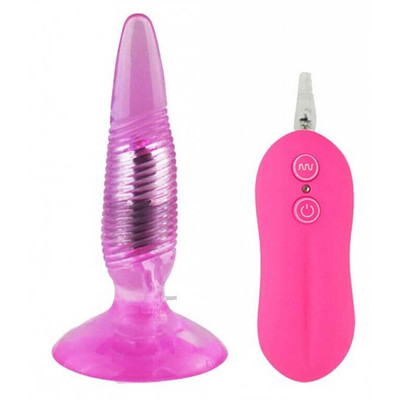 Foto 4 do produto Plug Anal Cônico com 10 Modos de Vibração, Ventosa e Controle Remoto com Fio - Aphrodisia Twister | 10,5 x 2,6 cm | Disponível em 2 Cores