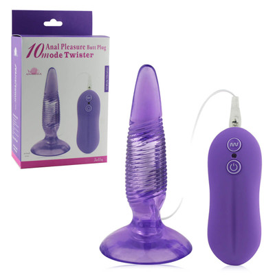 Foto 1 do produto Plug Anal Cônico com 10 Modos de Vibração, Ventosa e Controle Remoto com Fio - Aphrodisia Twister | 10,5 x 2,6 cm | Disponível em 2 Cores