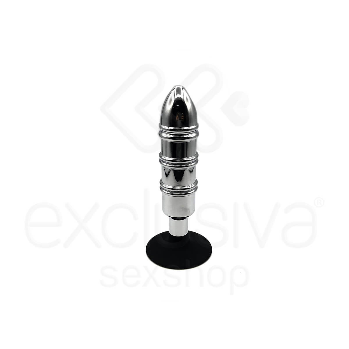 Plug Anal com Linhas Estimuladoras e Base Ventosa em Silicone - Vip Mix | 12,6 x 3 cm - 3