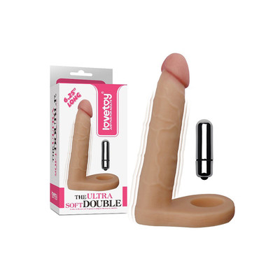 Anel Companheiro em Silicone com Bullet e 10 Modos de Vibração - The Ultra Soft Double | 13,5 x 2,5 cm