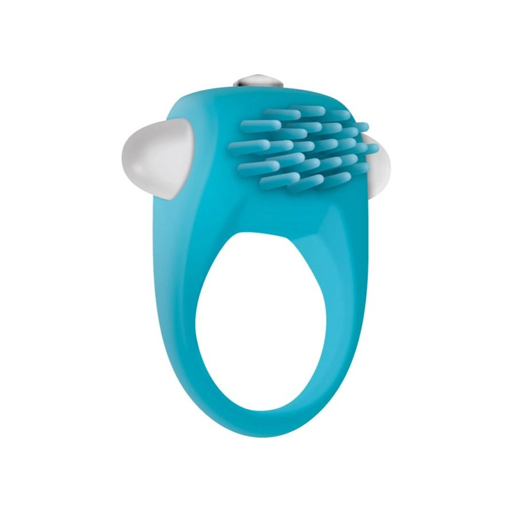 Anel Peniano com Cerdas Estimuladoras e Vibração Única - Zero Tolerance Teal Tickler | 5,2 x 3,4 cm - 3