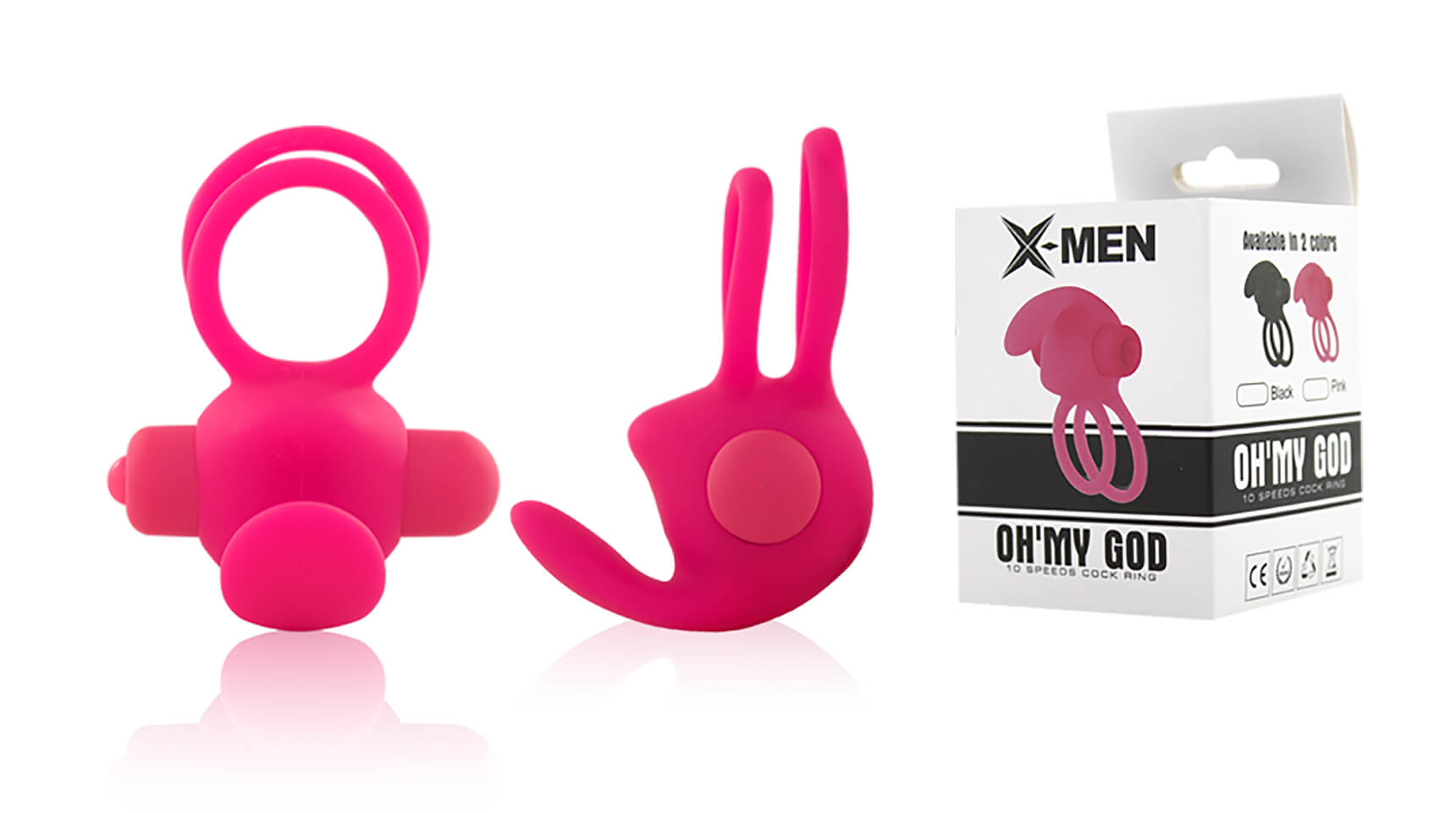 Anel Peniano Duplo com 10 Modos de Vibração e Resistencia à Água - X- Men Oh My God | 7,8 x 6 cm | Disponível em 2 Cores - 5