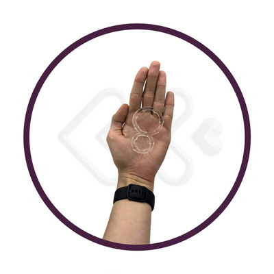 Foto 4 do produto Anel Peniano Duplo em Elastômero com Nódulos Massageadores e Corpo Flexível - Hard Double da Hot Flowers | 1,5 cm - 3,1 cm