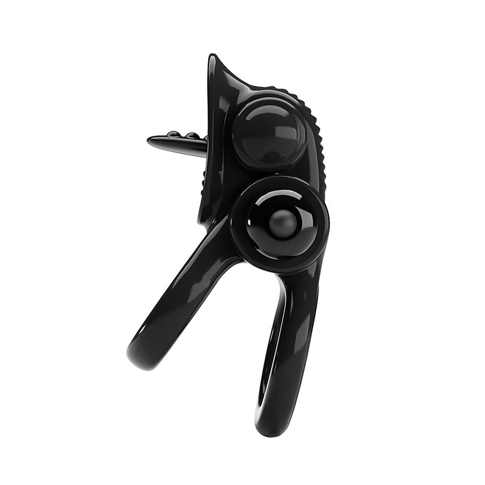 Anel Peniano Duplo com Estimulador de Clitóris, Língua Vibratória e 10 Modos de Vibração - Passionate Ring | 10,6 x 3,8 cm - 7