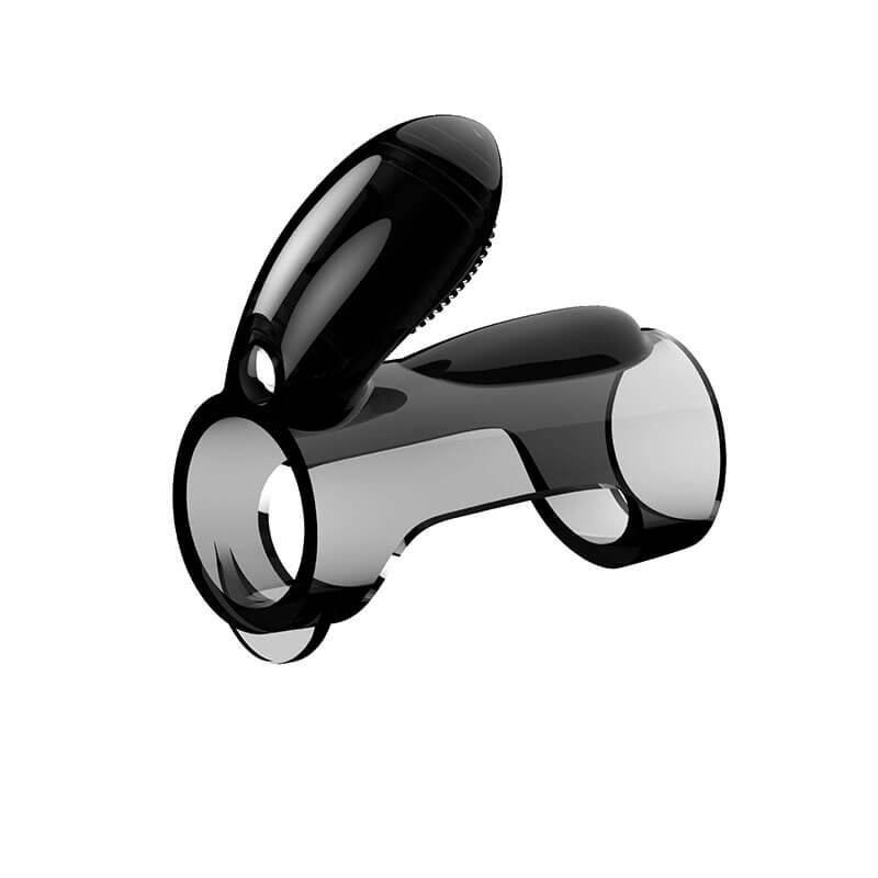 Anel Peniano Duplo com Estimulador de Clítoris e Vibração Única - 7,3 x 3,2 cm - 5