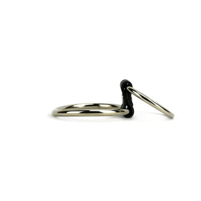Foto 4 do produto Anel Peniano Duplo em Metal com Tira em Couro Sintético - 3R Import