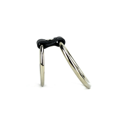 Foto 5 do produto Anel Peniano Duplo em Metal com Tira em Couro Sintético - 3R Import