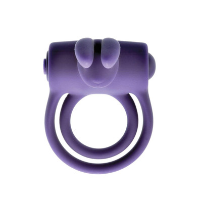 Foto 5 do produto Anel Peniano Duplo para Pênis e Escroto com 10 Modos de Vibração, Controle Remoto Sem Fio e Estimulador de Clitóris em Forma de Coelho - Adam & Eve's Silicone Rechargeable Rabbit Ring | 3 cm | 4,8 cm