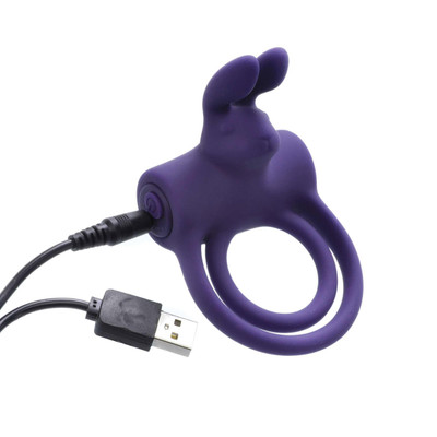 Foto 8 do produto Anel Peniano Duplo para Pênis e Escroto com 10 Modos de Vibração, Controle Remoto Sem Fio e Estimulador de Clitóris em Forma de Coelho - Adam & Eve's Silicone Rechargeable Rabbit Ring | 3 cm | 4,8 cm