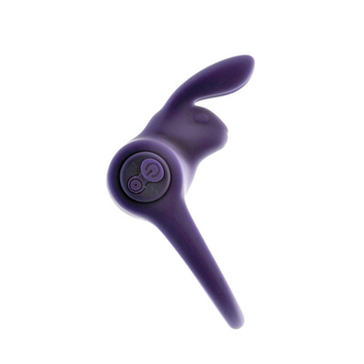 Foto 4 do produto Anel Peniano Duplo para Pênis e Escroto com 10 Modos de Vibração, Controle Remoto Sem Fio e Estimulador de Clitóris em Forma de Coelho - Adam & Eve's Silicone Rechargeable Rabbit Ring | 3 cm | 4,8 cm