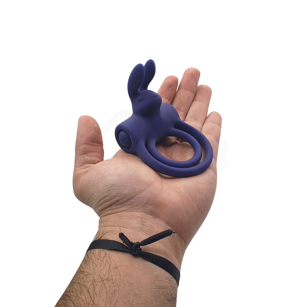 Anel Peniano Duplo para Pênis e Escroto com 10 Modos de Vibração, Controle Remoto Sem Fio e Estimulador de Clitóris em Forma de Coelho - Adam & Eve's Silicone Rechargeable Rabbit Ring | 3 cm | 4,8 cm - 10