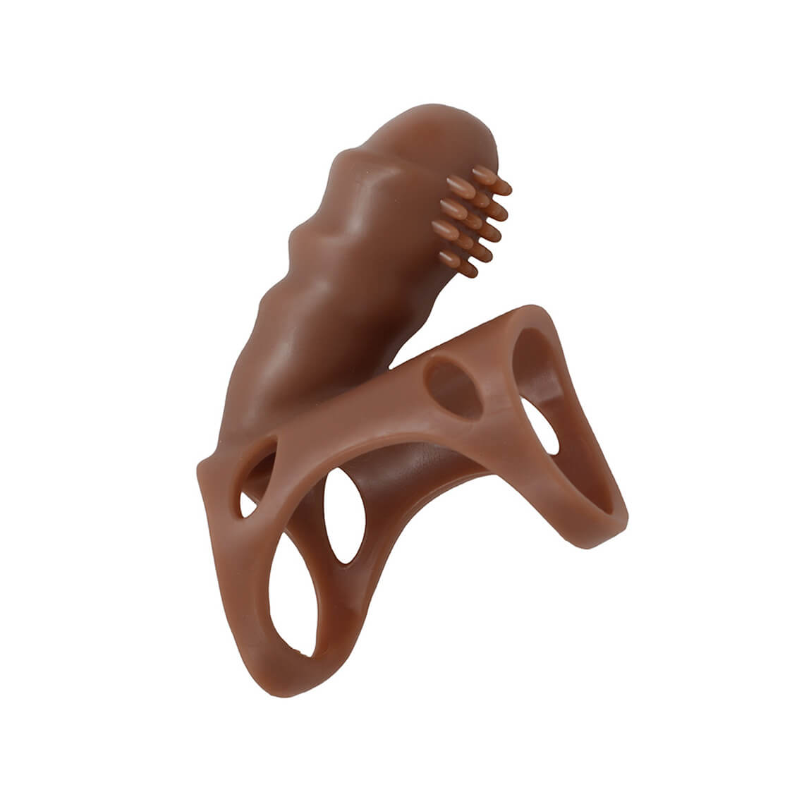 Anel Peniano Duplo para Pênis e Escroto com Cerdas Massageadoras e Bullet em Vibração Única - Tianzun Vibrating Cock Ring | 6,2 x 3,9 cm - 5