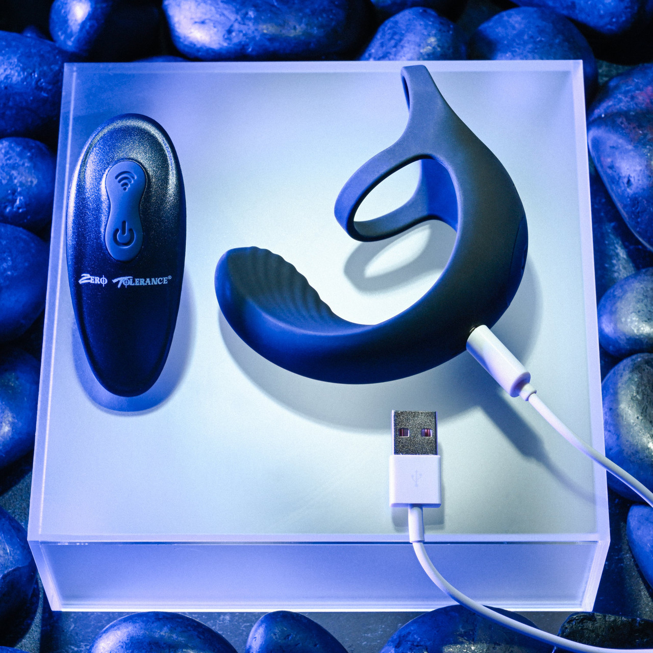 Anel Peniano Duplo Recarregável com Estimulador de Escroto, 9 Modos de Vibração e Controle Remoto - Zero Tolerante Vibrating Ball Cradle | 18 x 2,3 cm - 3