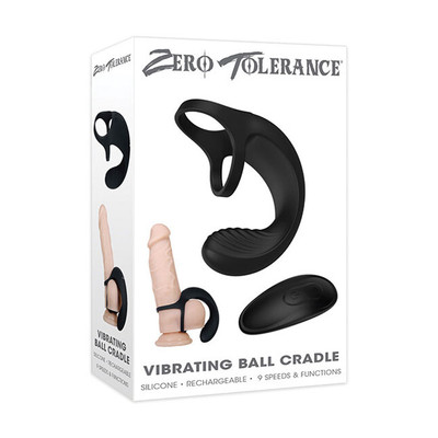 Foto 10 do produto Anel Peniano Duplo Recarregável com Estimulador de Escroto, 9 Modos de Vibração e Controle Remoto - Zero Tolerante Vibrating Ball Cradle | 18 x 2,3 cm