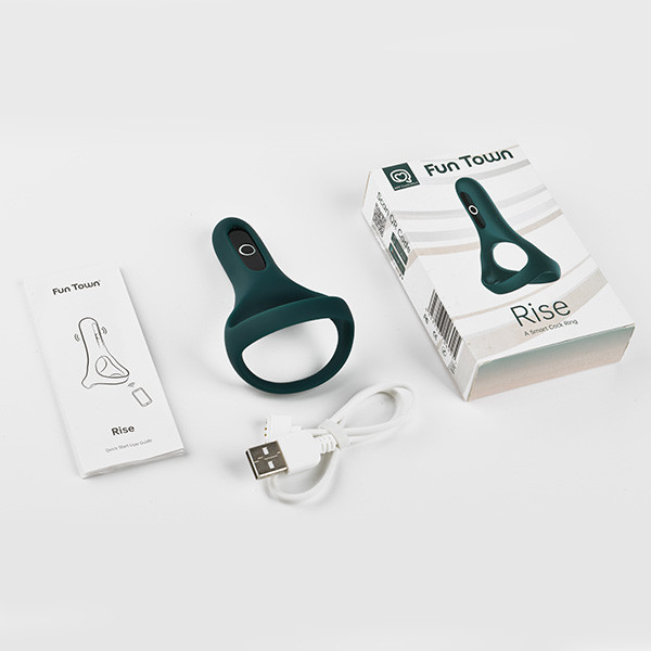 Anel Peniano Duplo Recarregável em Silicone com 7 Modos de Vibração com Controle Via Aplicativo - Magic Motion Rise - 8,9 x 5,1 cm - 6