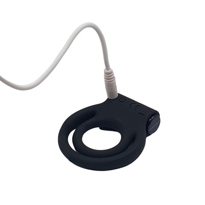 Foto 2 do produto Anel Peniano Duplo, Recarregável, em Silicone com Cápsula Vibratória e 10 Modos de Vibrações - Topo Toys | 5,4 x 2,4 cm