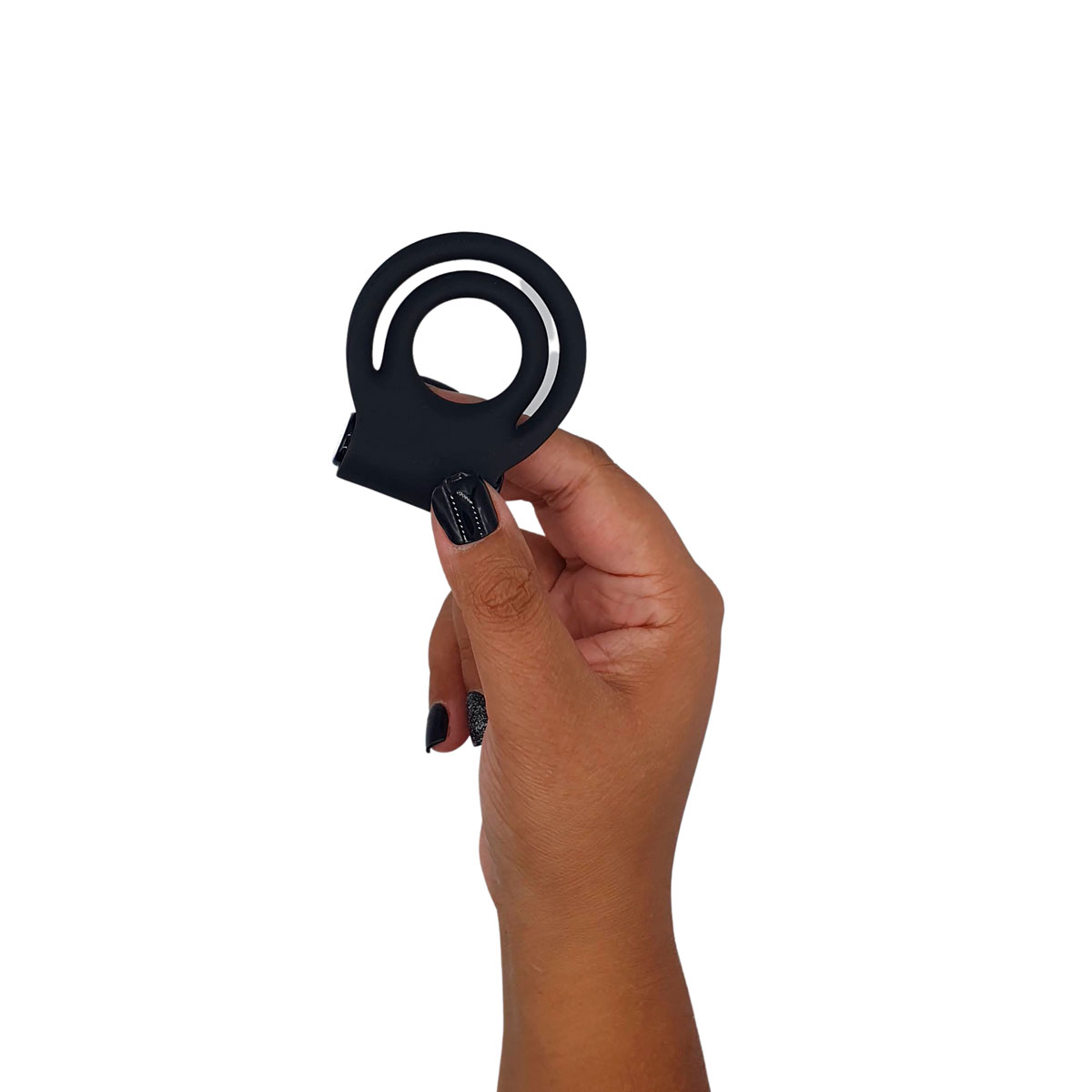 Anel Peniano Duplo, Recarregável, em Silicone com Cápsula Vibratória e 10 Modos de Vibrações - Topo Toys | 5,4 x 2,4 cm - 3