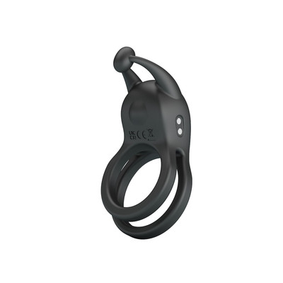 Anel Peniano Duplo em Silicone com 10 Modos de Vibrações - Pretty Love Goodwin | 9,6 x 5,7 cm
