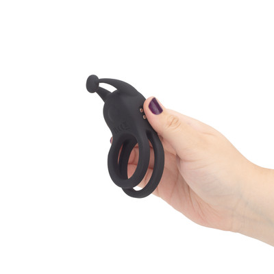 Anel Peniano Duplo em Silicone com 10 Modos de Vibrações - Pretty Love Goodwin | 9,6 x 5,7 cm