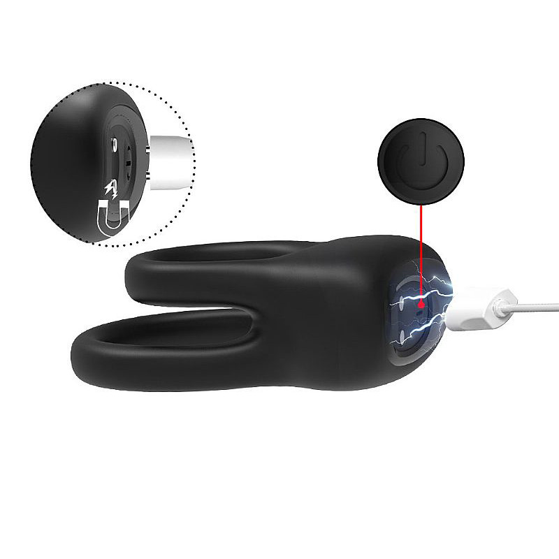 Anel Peniano Duplo em Silicone com 9 Modos de Vibração e Carregamento por USB - Sexy Import | 6,7 x 5,5 cm - 5