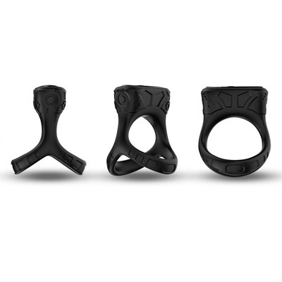Foto 2 do produto Anel Peniano Duplo em Silicone com 9 Modos de Vibração, Recarregável - Vibrator | 7,2 x 4,3 cm