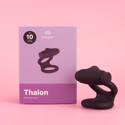 Anel Peniano Duplo em Silicone com Cápsula Vibratória e 10 Modos de Vibração - Exclusiva Thalon