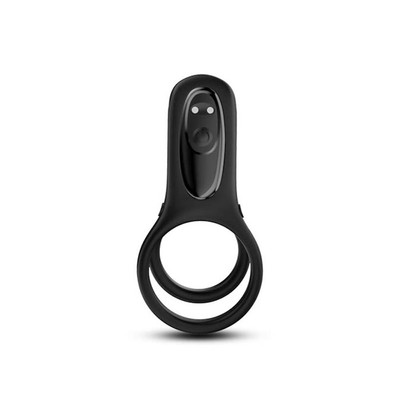 Foto 2 do produto Anel Peniano Duplo em Silicone com Estimulador de Clitóris e 9 Modos de Vibração e Cápsula Removível | 10 x 4,9 cm
