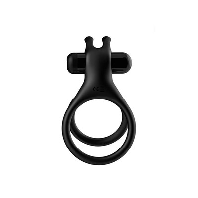 Foto 3 do produto Anel Peniano Duplo em Silicone com Estimulador de Clitóris, Nódulos e Cápsula Vibratória - Stay Hard